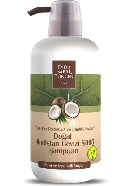Eyüp Sabri Tuncer 600ml Hindistan Cevizi Şampuanı doğal içerikleri ve etkili bakım özellikleriyle öne çıkar