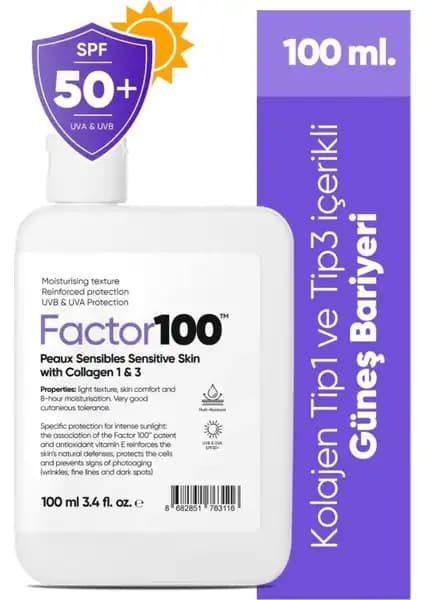 Factor100 Ultra Nemlendirici Leke Karşıtı SPF50+ Krem: Günlük Cilt Bakımında Yüksek Koruma ve Nem Sağlar
