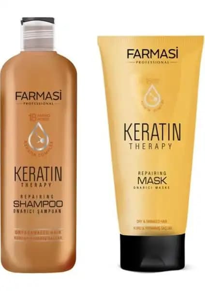 Farmasi Keratin Therapy Onarıcı Set: Kuru ve Yıpranmış Saçlar için Güçlendirici Bakım