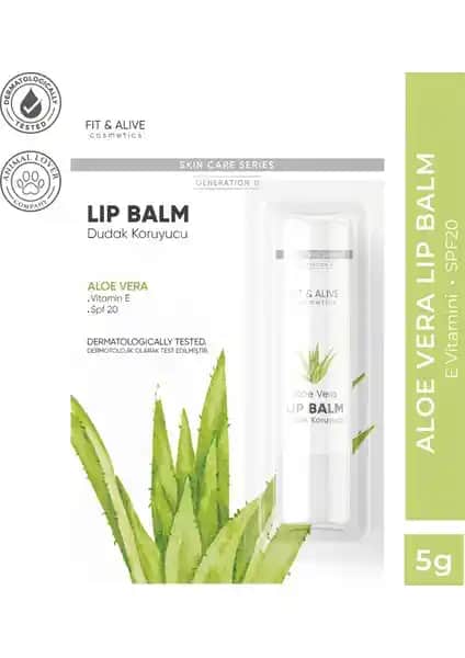 Fit & Alive Aloe Vera Dudak Balsamı: Doğal ve Güçlü Nemlendirme Çözümü