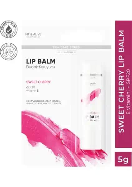 Fit & Alive Lip Balm Sweet Cherry Doğal Dudak Bakımı ve Güneş Koruma Özellikleri
