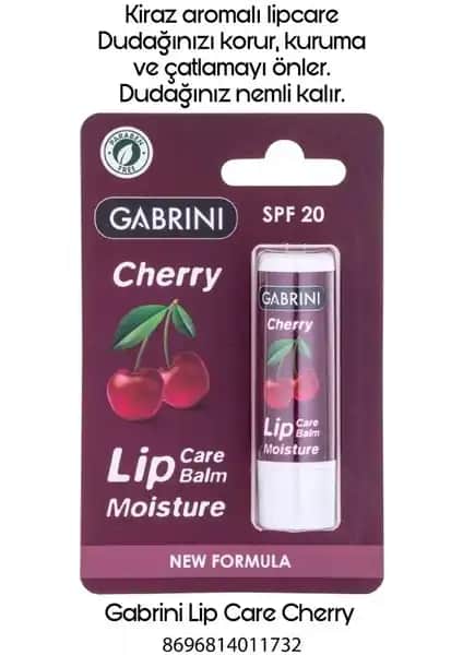 Gabrini Dudak Balmı Lip Care Cherry ile kuru dudaklara etkili bakım ve doğal parlaklık sağlayın