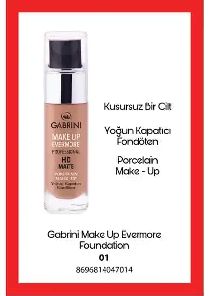 Gabrini HD Matte Foundation 01 ile doğal ve mat cilt görünümü sağlayan yüksek kapatıcılık fondöten