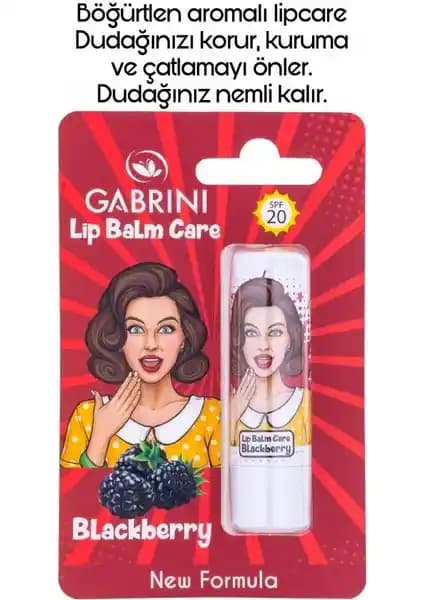 Gabrini Lip Balm Care Blackberry Dudaklar İçin Nem ve Koruma Sağlayan Doğal Bakım Ürünü