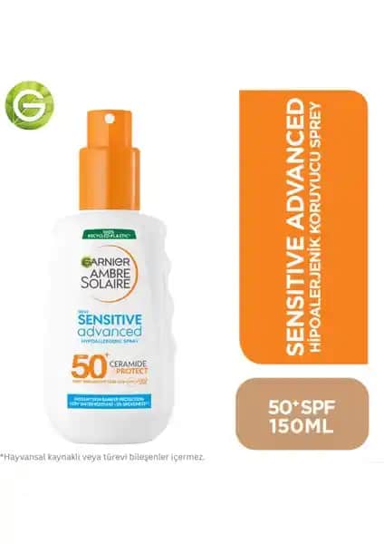 Garnier Ambre Solaire Sensitive Advanced SPF50+ Hassas Ciltler İçin Güçlü Güneş Koruyucu Sprey
