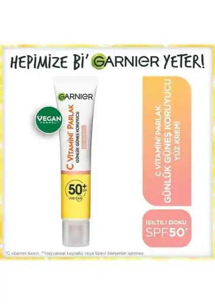 Garnier C Vitamini Parlak Günlük Güneş Koruyucu Fluid Yüksek SPF ve Doğal Işıltı Sağlar