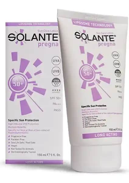 Gebelik Döneminde Güvenle Kullanılabilen Solante Pregna SPF 50+ Güneş Koruyucu Kremi Özellikleri ve Avantajları