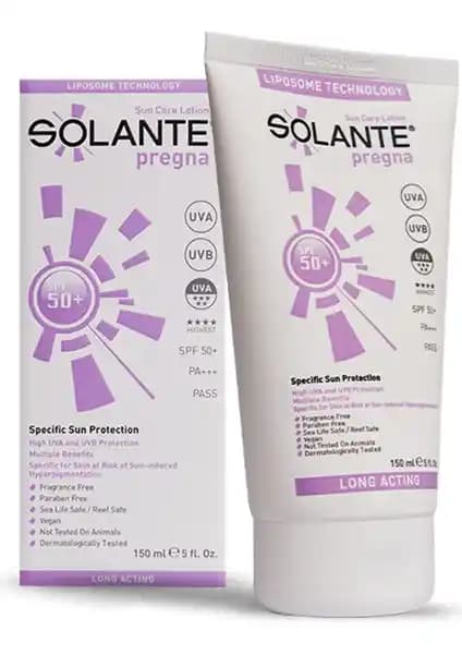 Gebelik Döneminde Güvenle Kullanılabilen Solante Pregna SPF 50+ Güneş Koruyucu Kremi Özellikleri ve Avantajları