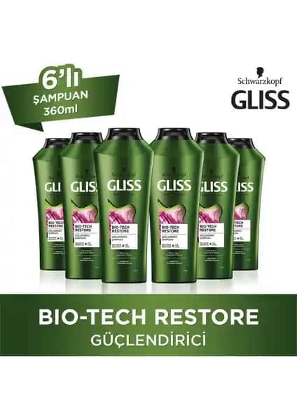 Gliss Bio-Tech 360 ml X 6 Paket Saç Yenileme ve Güçlendirme Seti