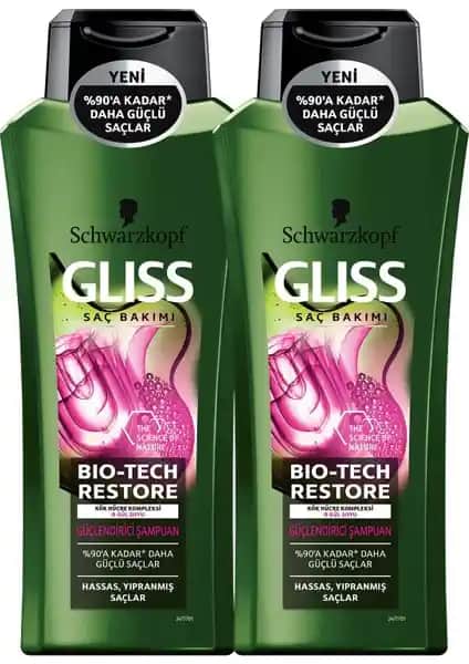 Gliss Bio-Tech 500 ml x 2 Saç Bakım Seti Yıpranmış ve Güçsüz Saçlar İçin Uygun
