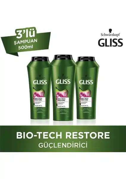 Gliss Bio-Tech Besleyici ve Onarıcı Şampuan Yıpranmış Saçlar İçin Güçlendirici Bakım Ürünü