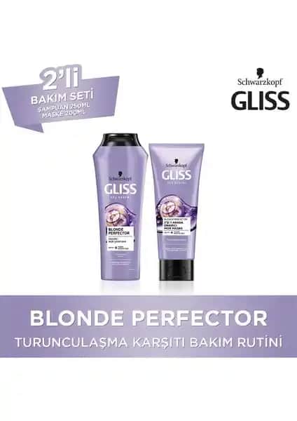 Gliss Blonde Perfector Mor Şampuan ve Mor Maske ile Sarı ve Röfleli Saçlar İçin Derinlemesine Bakım