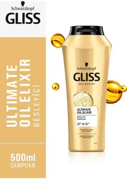 Gliss Schwarzkopf Ultimate Oil Elixir Şampuanı: Saçlara Doğal Parlaklık ve Hacim Kazandıran Bakım Ürünü
