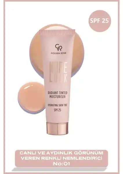Golden Rose Nude Look Radiant Tinted Moisturiser No 01 Doğal ve Parlak Cilt İçin Günlük Kullanım