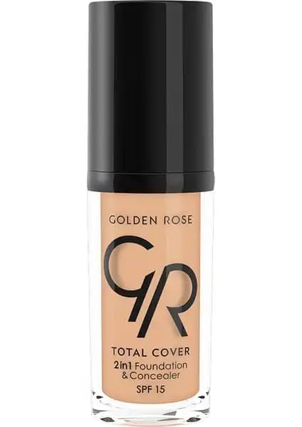 Golden Rose Total Cover 2 In 1 Fondöten ve Kapatıcı Ürünü Günlük Kullanım İçin Uygun
