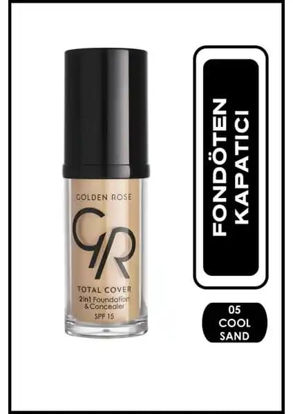 Golden Rose Total Cover 2in1 Fondöten ve Kapatıcı No: 05 Cool Sand Özellikleri ve Kullanımı