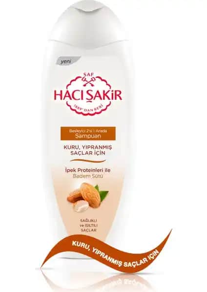 Hacı Şakir Kremli Badem Şampuanı Kuru ve Yıpranmış Saçlar İçin Güçlendirici Bakım