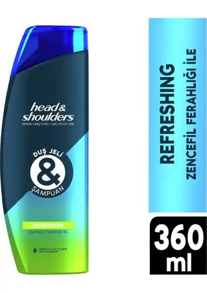 Head & Shoulders Duş Jeli ve Şampuan Refreshing 360 ml Temizlik ve Ferahlık Sağlar