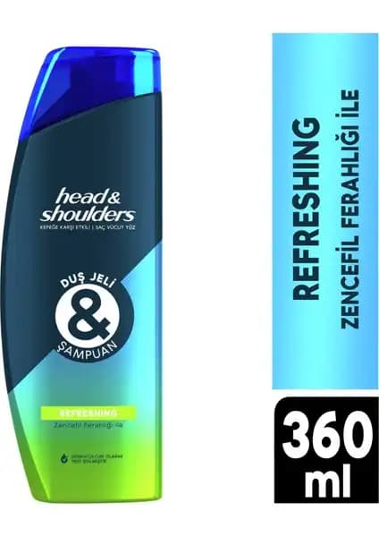 Head & Shoulders Duş Jeli ve Şampuan Refreshing 360 ml Temizlik ve Ferahlık Sağlar