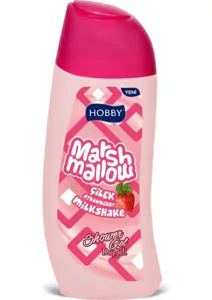 Hobby Marshmallow Çilek Vücut Şampuanı 500 ml doğal ve cilt dostu bakım ürünü