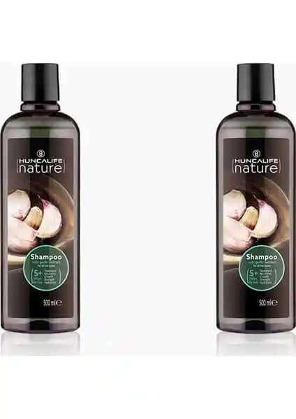 Huncalife Nature Sarımsaklı Şampuan 500 ml 2'li Doğal ve Etkili Saç Bakımı Ürünü