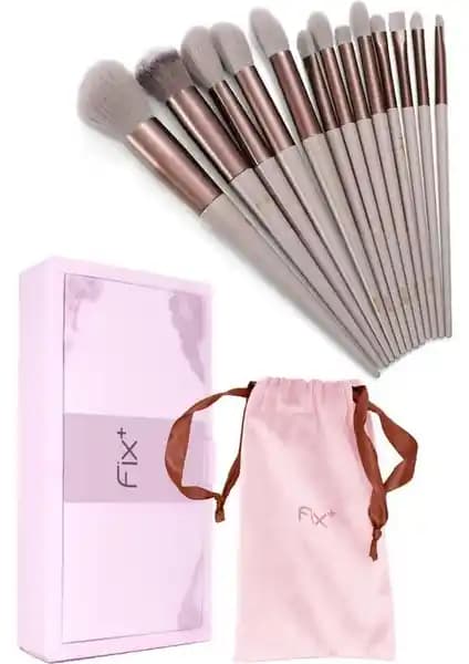 İman Of Noble Fix Özel Kutulu 13'lü Pembe Makyaj Fırça Seti Profesyonel ve Kişisel Kullanım İçin