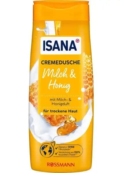 Isana 300 ml Süt ve Bal Aromalı Duş Kremi Kuru Ciltler İçin Nemlendirici ve Çevre Dostu Ürün