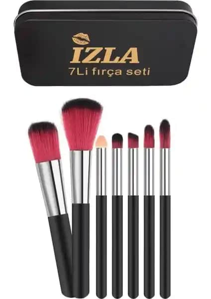 İzla İzla 7'li Fırça Seti Metal Kutulu Siyah ile Profesyonel Makyaj Uygulamaları