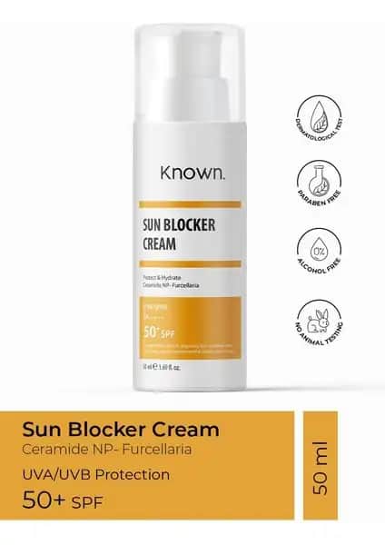 Known Güneş Koruyucu Yüz Kremi 50+ SPF Hafif ve Suya Dayanıklı Koruma Sağlar