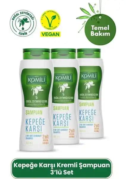 Komili 2'Si 1 Arada Kremli Şampuan Saç Sağlığı ve Kepek Sorunu İçin Doğal Çözüm