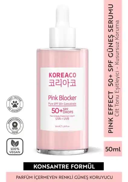 Koreaco Pink Saf SPF 50+ Güneş Serumu: Yüksek Koruma ve Günlük Kullanım İçin Uygun