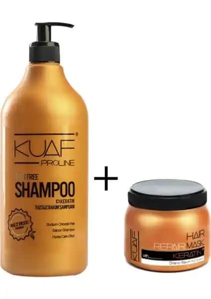 Kuaf Tuzsuz Şampuan ve Keratin Saç Maskesi ile Doğal ve Güçlü Saçlar Elde Edin