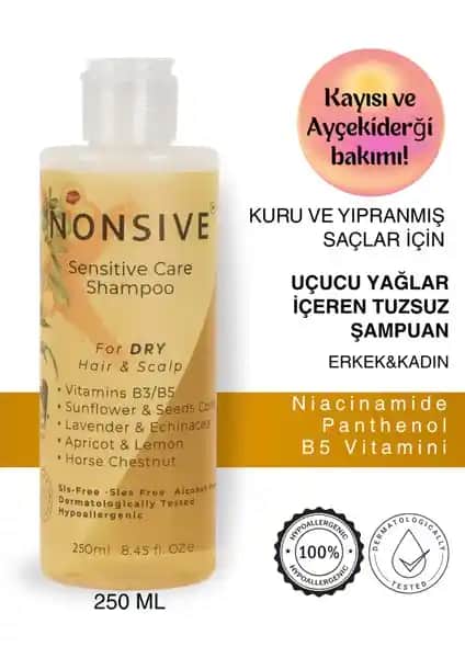 Kuru ve Hassas Saçlar İçin Doğal Bakım Sağlayan Nonsive Shampoo Type-2