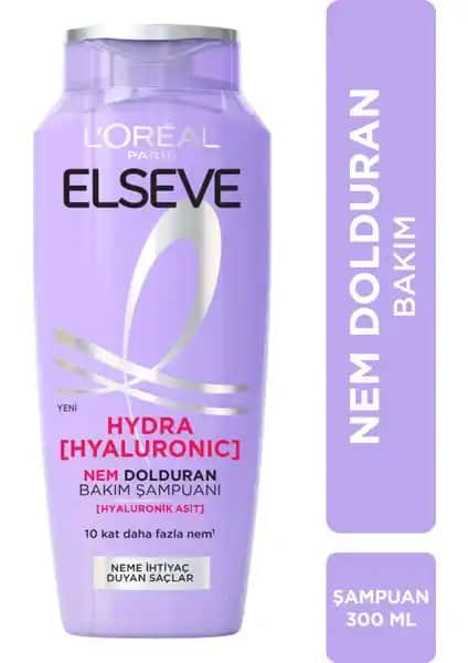 L'Oréal Elseve Hydra Hyaluronik Nem Dolduran Bakım Şampuanı - Saçlara Yoğun Nem ve Canlılık Kazandıran Ürün