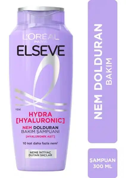 L'Oréal Elseve Hydra Hyaluronik Nem Dolduran Bakım Şampuanı - Saçlara Yoğun Nem ve Canlılık Kazandıran Ürün