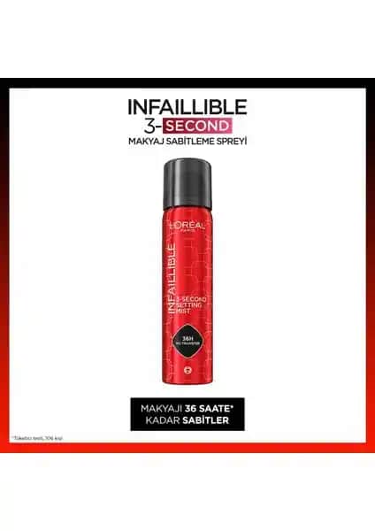L'Oréal Paris Infaillible 3-Second Makyaj Sabitleme Spreyi: Uzun Süre Dayanıklı ve Doğal Görünüm