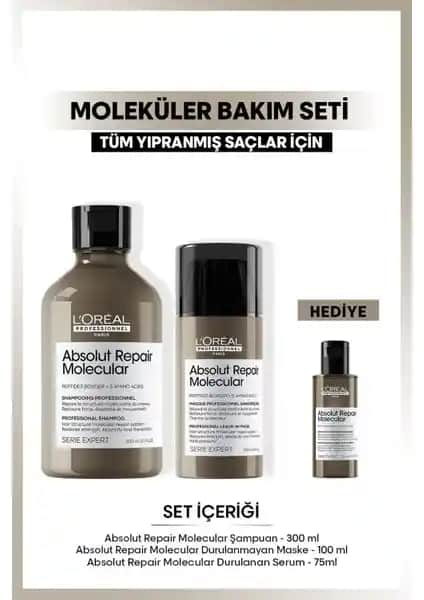 L'Oréal Professionnel Absolut Repair Molecular Bakım Seti Saçlar İçin Güçlendirici ve Onarıcı Çözüm