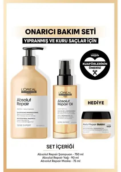 L'Oréal Professionnel Absolut Repair Serisi: Yıpranmış ve Kuru Saçlar İçin Güçlendirici Bakım Seti