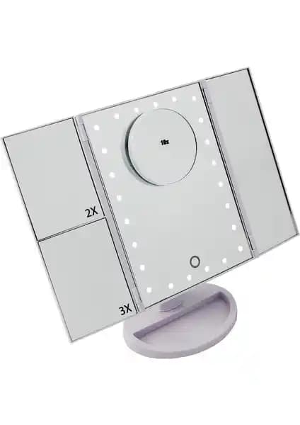 Land of Myth 24 LED Işıklı Makyaj Aynası Modern Tasarım ve Çoklu Büyütme Özellikleri