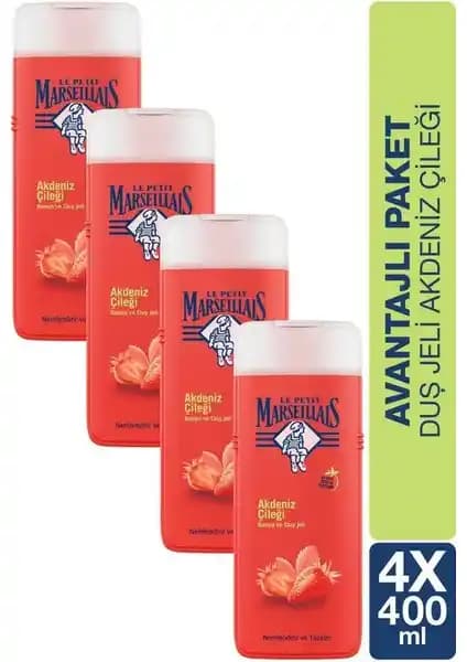 Le Petit Marseillais Akdeniz Çileği Aromalı Doğal Duş Jeli 400 ml uzun süreli kullanım için
