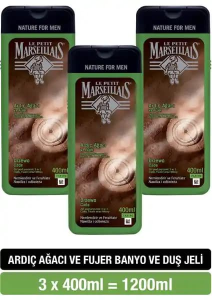 Le Petit Marseillais Doğal İçerikli Ardıç Ağacı ve Füje Kokulu Duş Jeli 400 ml seti