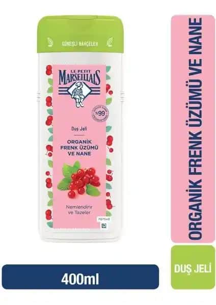 Le Petit Marseillais Organik Frenk Üzümü ve Nane Duş Jeli Doğal ve Çevre Dostu Temizlik Ürünü