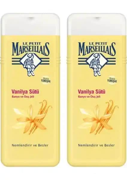Le Petit Marseillais Vanilya Sütü Aromalı Duş Jeli 400 ml x 2, Doğal ve Ferahlatıcı Temizlik Ürünü