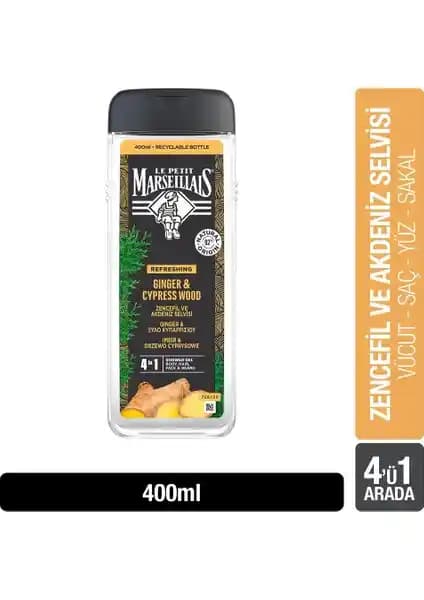 Le Petit Marseillais Zencefil ve Akdeniz Selvisi Erkekler İçin Doğal Duş Jeli Özellikleri