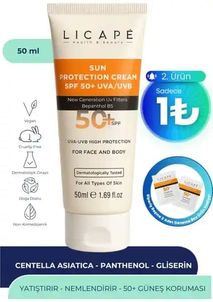 Licape Çok Yönlü Yüksek Korumalı SPF 50+ Güneş Kremi – Hassas ve Tüm Ciltler İçin