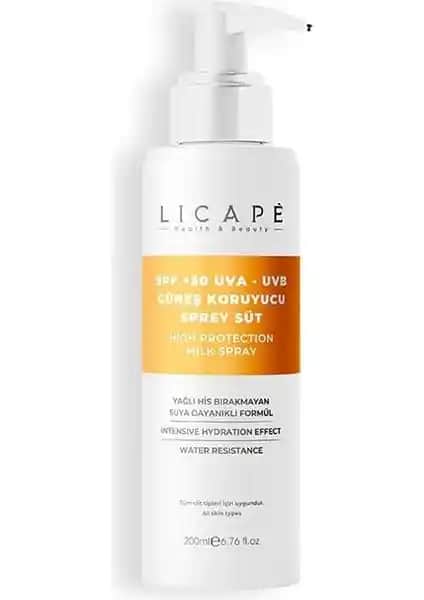 Licape SPF 50 Faktör Güneş Koruyucu Sprey Süt ile yüksek koruma ve konfor sağlama