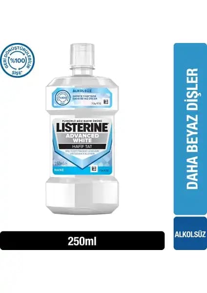 Listerine Advanced White Hafif Tat Ağız Bakım Suyu ile Beyazlatma ve Hijyen Sağlama