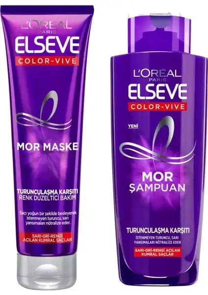 Loreal Elseve Color-Vive Silver Mor Şampuan ve Maske ile Renk Koruma ve Parlaklık Sağlama