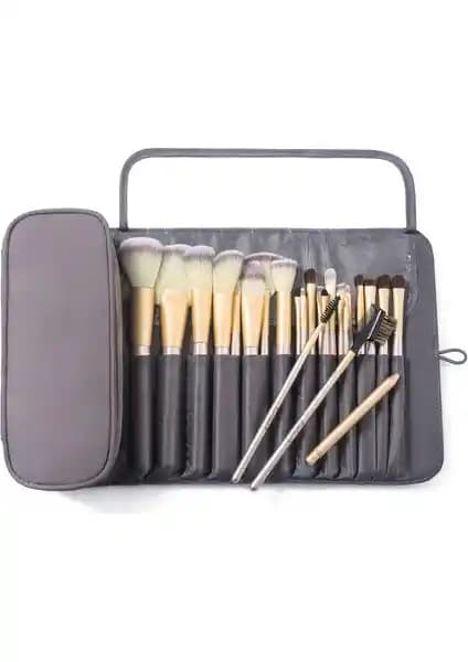 Love Home Çok Fonksiyonlu Katlama Profesyonel Makyaj Fırçası Çantası Gri Modern Tasarım ve Kullanışlılık