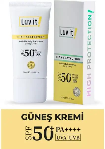 Luv it! SPF50+ Pa++++ Güneş Kremi Yüksek UVA UVB Koruma ve Leke Önleyici Özelliklerle